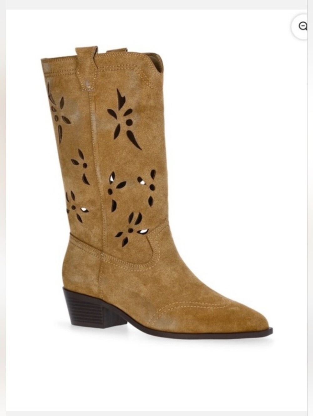 No Boundries Suede Mid-Calf Western Boots in Tan Nwt 9